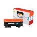 This image shows a vibrant cyan ink or toner cartridge from Q-Connect, designed to be compatible with the HP W2071A model. The label prominently displays the Q-Connect brand and product name, ensuring a reliable and efficient printing experience.
