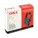 The image displays a set of Oki ink cartridges specifically designed for the Microline 182, 183, 192, 193, 280, 320, and 321 models. The fabric ribbon is coated in a bold black color, ensuring crisp and clean prints. These cartridges are suitable for tasks that require high-quality text and graphics.