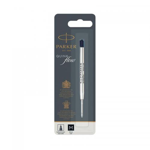 Parker Quink Ballpoint Pen Refill Medium Black Blister (Pack of 12) S0909550 PA90955