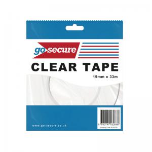 GoSecure Small Tape 19mmx33m Clear Pack of 12 PB02298 PB02298