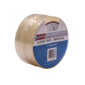 GoSecure Twin Pack Tape 25mmx66m Clear (6 Pack) PB02305 PB02305