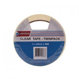 GoSecure Twin Pack Tape 25mmx66m Clear (Pack of 6) PB02305 PB02305