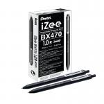 Pentel iZee Retractable Ballpoint Pen 1.0mm Black (Pack of 12) BX470-A PE04149