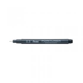 Pentel Pointliner Pigment Liner 0.3mm Black (Pack of 12) S20P-3A PE04196