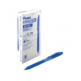 Pentel EnerGel X Retractable Gel Pen Medium Blue (Pack of 12) BL107/14-C PE05955