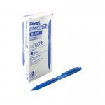 This image features a set of Pentel Gel Rollerball Pens, specifically the EnerGel X Retractable Gel Pen in medium blue. The pack includes 12 pens, perfect for any writing task.