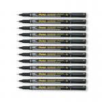 Pentel Permanent Marker Super Fine Point Black Pack of 12 NFS410-A PE06364