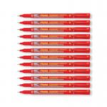 Pentel Permanent Marker Super Fine Point Red Pack of 12 NFS410-B PE06365