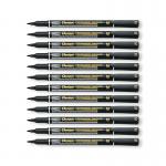 Pentel Permanent Marker Fine Point Black Pack of 12 NM470-A PE06368