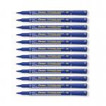 Pentel Permanent Marker Fine Point Blue Pack of 12 NM470-C PE06370