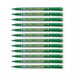 Pentel Permanent Marker Fine Point Green Pack of 12 NM470-D PE06371