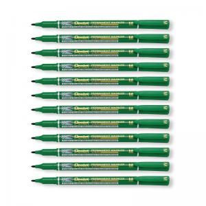 Pentel Permanent Marker Fine Point Green Pack of 12 NM470-D PE06371