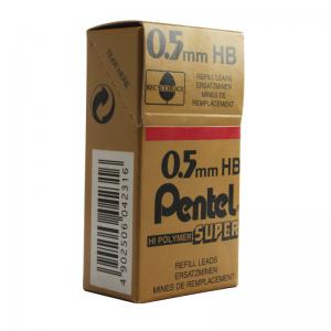 Pentel 0.5mm Hb Mechanical Pencil Lead Pack of 12 C505-HB PE100HB