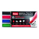 Pentel Maxiflo Flex-Feel Whiteboard Marker Assorted (Pack of 4) YMWL5SBF/4-M PE10193