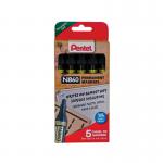 Pentel Chisel Tip Permanent Marker Black 5 Pack YN860/5-A PE11390