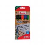 Pentel Chisel Tip Permanent Marker Assorted 5 Pack YN860/5-M PE11392