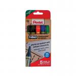 Pentel Chisel Tip Permanent Marker Assorted 5 Pack YN8605-M PE11392