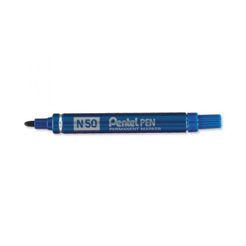 Pentel N50 Permanent Marker Bullet Tip 1.5-2mm Line Blue Ref N50-C Blue
