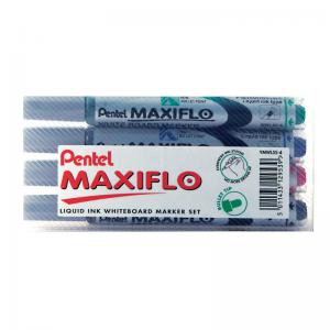 Pentel Maxiflo Whiteboard Marker Fine Assorted Pack of 4 YMWL5S-4