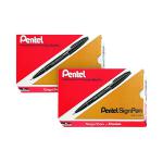 Pentel Signpen Fibretip Black S520-A Buy One Get One Free PE811475