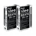 Pentel iZee Retractable Ballpoint Pen 1.0mm Black (Pack of 12) 2For1 PE811479