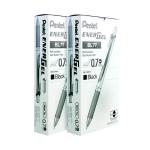 Pentel Energel XM Retractable Liquid Gel Pen Black (Pack of 12) 2For1 PE811480
