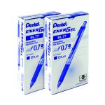 Pentel Energel XM Retractable Liquid Gel Pen Blue (Pack of 12) 2For1 PE811481
