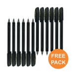 Pentel EnerGel Capstyle Eco Rollerball 0.7mm Black (Pack of 24) 2 For 1 PE811486