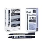 Pentel N50 Permanent Marker Broad Black Pack of 12 FOC x12 Marker Fine PE811488