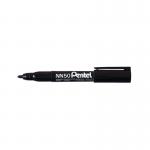 This image shows a pack of 12 black Pentel Permanent Markers with a bullet tip. The sleek and compact designs feature the brand name Pentel in bold letters, with a touch of silver to add a modern touch. The markers are ready to create bold, permanent lines on any surface.