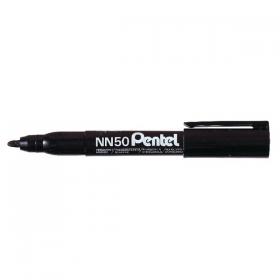 Pentel NN50 Permanent Marker Bullet Tip Black (Pack of 12) NN50-A PENN50BK