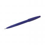 This image captures a pack of 12 Pentel fibre tipped and fountain pens, specifically the Pentel Sign Pen with a blue fibre tip. The pens appear sleek and well-designed, with a smooth blue color and a comfortable grip. They are neatly packaged and ready to be used for a variety of writing and drawing purposes.