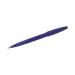 This image captures a pack of 12 Pentel fibre tipped and fountain pens, specifically the Pentel Sign Pen with a blue fibre tip. The pens appear sleek and well-designed, with a smooth blue color and a comfortable grip. They are neatly packaged and ready to be used for a variety of writing and drawing purposes.