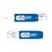The Pentel Correction Pentel Micro Correct Correction Pen has a sleek and slim design with a white barrel and a fine tip for precise corrections. The cap features a clip for easy storage and the pens label is boldly displayed on the side.