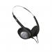 In the photograph, we see a pair of Philips walkman-style stereo headphones from their dictation supplies line. The sleek black design features comfortable ear pads and an adjustable headband. The headphones are connected by a sturdy cord and have the Philips logo on each earpiece.