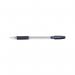 The photograph shows a pack of 12 sleek black Pilot ballpoint pens with a medium ball tip. The pens have a professional and elegant design, perfect for any writing task. The pack also includes a clear plastic case for easy storage and organization. The pens have a smooth and consistent ink flow, making writing effortless.