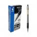 The photograph shows a pack of 12 black Pilot G1 Grip Gel Ink Rollerball Pens. The pens have a sleek design with a comfortable grip for smooth writing. The gel ink provides a bold and vibrant writing experience.
