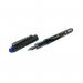 The picture shows a pack of 12 blue Pilot VPen Disposable Fountain Pens. The pens have a fibre tip and a fountain pen design. They are compact and easily disposable for convenience.