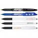 The image shows a pack of 12 blue Pilot FriXion erasable rollerball pens. The pens have a sleek, professional design and are made by the trusted brand Pilot. Each pen has a fine tip, perfect for precise writing. The pens are ready to use, with no need to shake or press down to start writing. A clear cap protects the tip of each pen, and the body is transparent, allowing you to see the ink level. These pens are ideal for professionals, students, or anyone who wants a reliable, high-quality writing instrument.