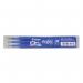 The picture shows three blue Pilot FriXion rollerball pen refills, each with a medium tip. They are neatly packaged with the Pilot logo visible. The pens are ready to be used for smooth and precise writing.