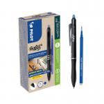 The image shows a pack of 20 Pilot Ballpoint Pens, specifically the Pilot Greenpack Frixion Ball+ in blue. The pens have a sleek design with a medium width tip and a comfortable grip. Their vibrant green color is eye-catching and the clear blue ink contrasts nicely against it. The pack includes 10 pens individually and an additional 10 in a convenient pack. The pens are neatly arranged in rows, showcasing their neat and precise appearance.