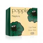 Poppies 2-Ply Napkins 4 Fold 40cm Forest Green (Pack of 2000) 4024FGCASE PIE32411