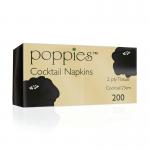 Poppies Cocktail Napkins Black (Pack of 4000) 2424BK PIE32461