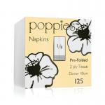 Poppies 2-Ply Napkins 8 Fold 40cm White (Pack of 2000) 4028WHCASE PIE32523