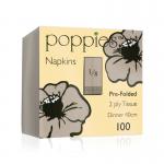Poppies 2-Ply Napkins 8 Fold 40cm Recycled Kraft (Pack of 2000) 4028RCCASE PIE32689