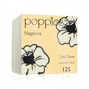 Poppies 2-Ply Napkins 4 Fold 33cm Champagne Pack of 2000 3324CPCASE