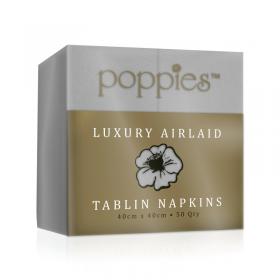 Poppies Tablin Napkins 8 Fold 40cm Grey (Pack of 500) 4048GR PIE32904