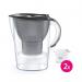 Brita Marella Water Filter Jug 2.4L Cool Graphite + 2 Cartridges 1051134 PIK12439