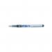 The picture shows a pack of 12 blue Pilot Fibre Tipped & Fountain Pens, specifically the Pilot VPen Disposable Fountain Pen SV4W03. The pens have a sleek and modern design, with a clear plastic body and a silver cap. The nib of the pens is pointed and allows for smooth writing. The packaging is simple yet eye-catching, featuring the Pilot logo and product name. The pens are neatly arranged in rows and are ready to be used.