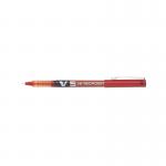 The image shows a pack of twelve red Pilot Rollerball Pens, specifically the V5 Hi-Tecpoint Ultra RollerballxFine model. The pens have a sleek and modern design, with a comfortable grip and a fine writing point. The red color is bold and vibrant, making it easy to distinguish from other writing tools. These pens are perfect for precise and smooth writing, ideal for any task or project.